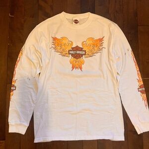 Vintage Harley Davidson long sleeves fire 90s y2k